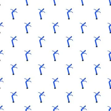 Blue inflatable sky dancer advertising seamless pattern Illustrazione stock