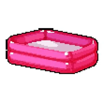 Blue inflatable swimming pool pixel art vector illustration Stockillustratie