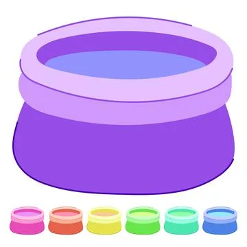 Blue inflatable swimming pool vector cartoon graphic Stockillustratie