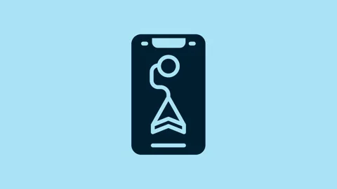 Blue Infographic of city map navigation icon isolated on blue background. Mobile Stock Footage 230512085