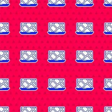 Blue Infographic of city map navigation icon isolated seamless pattern on red 스톡 일러스트