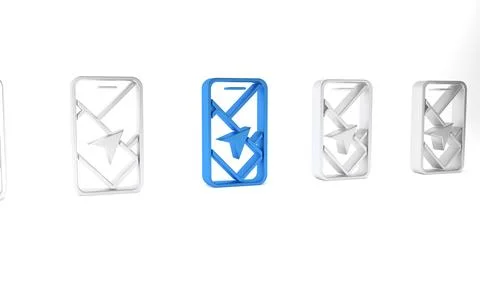 Blue Infographic of city map navigation icon isolated on white background. .. イラスト素材