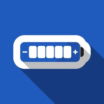 Blue information icon - battery full Stock Illustration