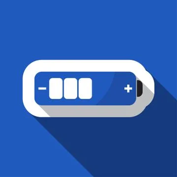 Blue information icon - battery medium Stock Illustration
