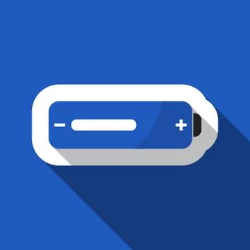 Blue information icon - battery medium Stock Illustration