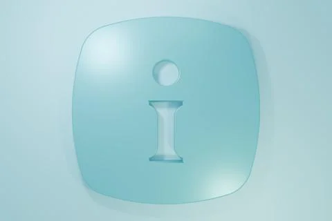 Blue Information icon isolated on blue background. Minimalism concept. 3D r.. Stock Illustration