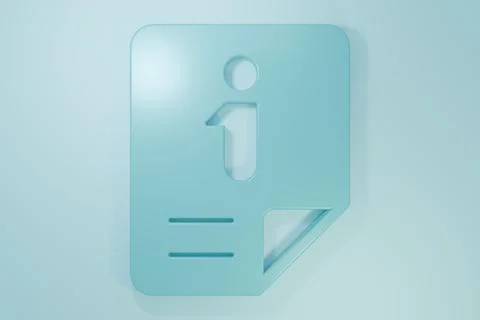 Blue Information icon isolated on blue background. Minimalism concept. 3D r.. Stock Illustration