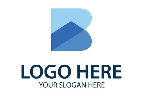Blue Initial Letter B Overlapping Logo Design	 Stock Illustration