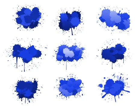 Blue ink blobs 스톡 일러스트