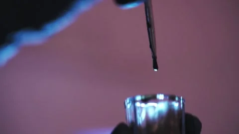 Blue ink bottle Video stock 130864719