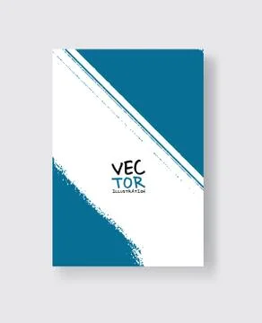 Blue ink brush stroke on white background. Minimalistic style. Stock Illustration