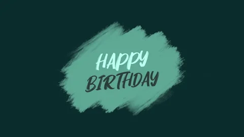 Blue ink cursive birthday message on dark background with colorful lines Video stock 289153903