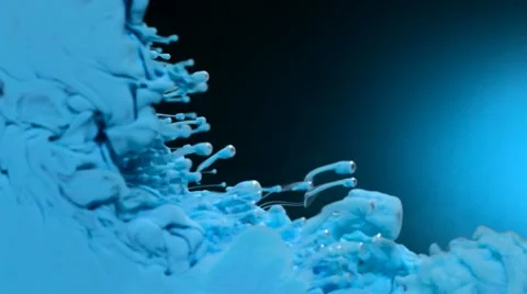 Blue ink dissolving in water, Slow Motion Stock Footage 11535560