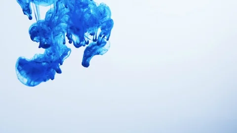 Blue ink drop underwater Stock Footage 106076230
