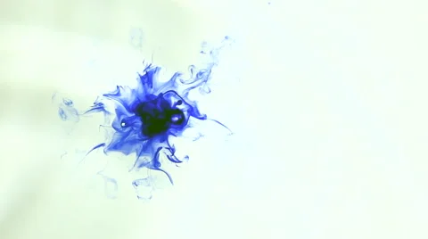 Blue Ink Dropped Into Water Stock Footage 1242018
