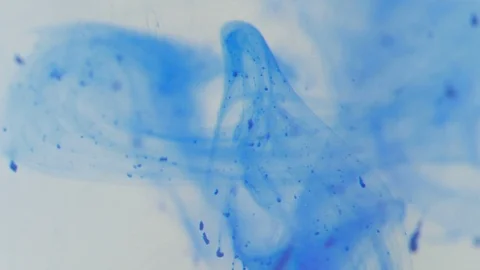 Blue ink drops in water Stock Footage 100531899