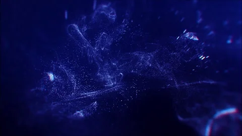 Blue ink in high speed camera water photography. gold glitter background with sp Stock Footage 210845523