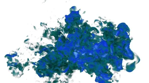 Blue Ink or smoke for effect and compositing. VFX Ink clouds or smoke with alpha Stock Footage
