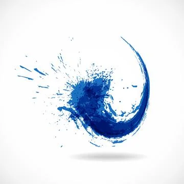 Blue ink splash logo. Abstract colorful water wave. Eco fluid stream design Stock Illustration