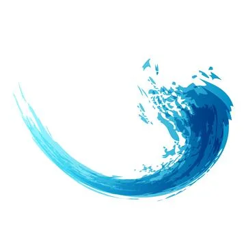 Blue ink splash logo. Abstract colorful water wave. Eco fluid stream design. Stock Illustration