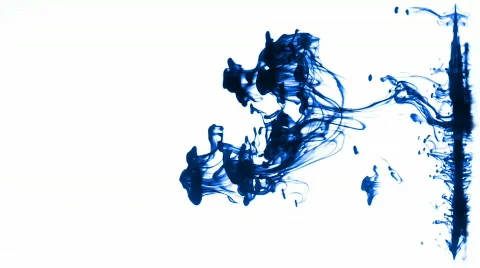 Blue ink splash in water Stock Footage