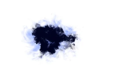 Blue ink splatter blot spreading turbulent moving abstract painting animation Stock Footage 97557436