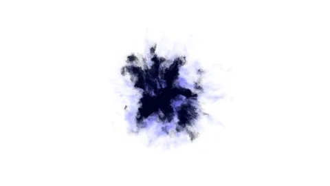 Blue ink splatter blot spreading turbulent moving abstract painting animation Video stock 97559896