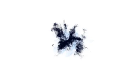 Blue ink splatter blot spreading turbulent moving abstract painting animation Stock Footage 97560942