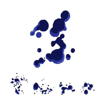 Blue ink splatters creating abstract messy texture Stock Illustration