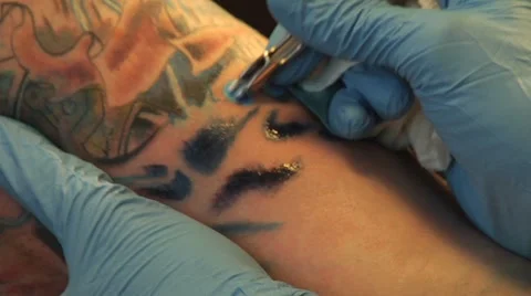 Blue ink tattoo 動画素材 5299352