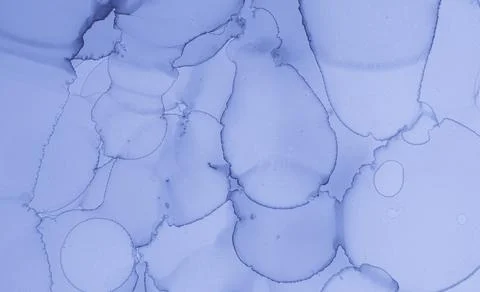 Blue Ink Texture. Wave Background. Watercolour Stock Illustration