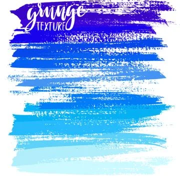 Blue ink vector brush strokes. Vector illustration. Grunge gradient texture Stock Illustration