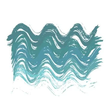 Blue ink vector wave brush strokes. Vector illustration. Grunge gradient texture Illustrazione stock