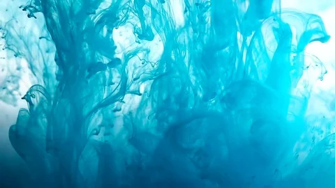 Blue ink in the water Stock Footage 81072285
