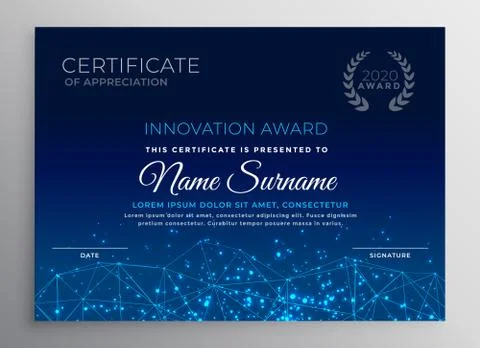 Blue innovation technology template design Stock Illustration