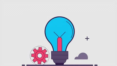Blue innovative light bulb. Animation of a light bulb. Cartoon Stock Footage 320214150
