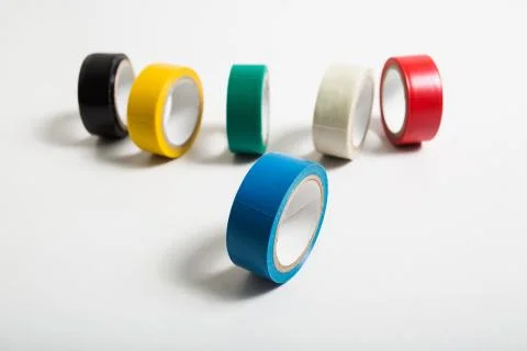 Blue insulating tape roll Stock Photos
