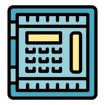 Blue intercom system with buttons for communication Stock Illustration