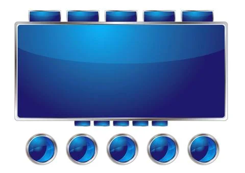 Blue interface Blue interface web design with a silver bevel Copyright: xZ... Stockfoto's