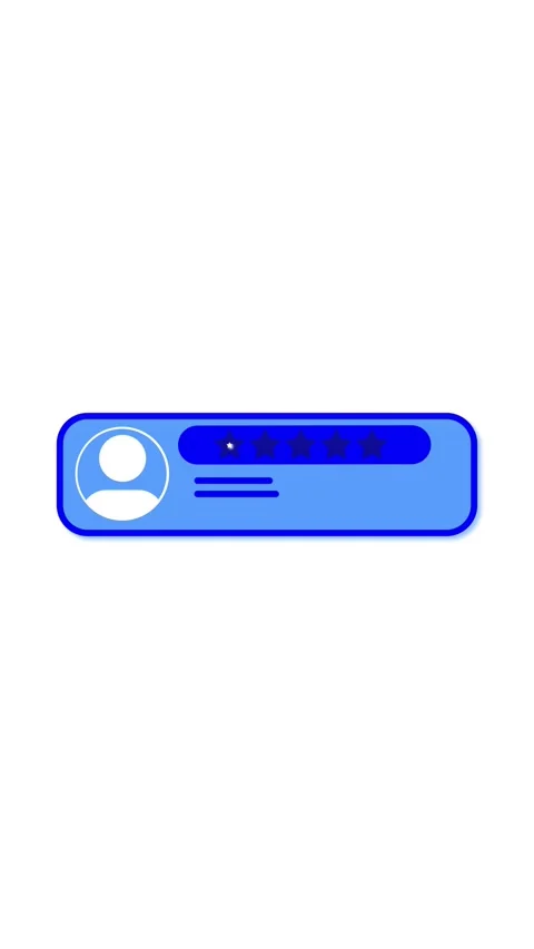 Blue interface user review animation vertical video. Four star feedback wit.. Stock Footage 341612782