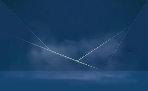 Blue interior with with fog. Vector 3d illustration Stock-Illustration