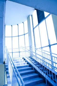 Blue interior of the transition Stock Photos