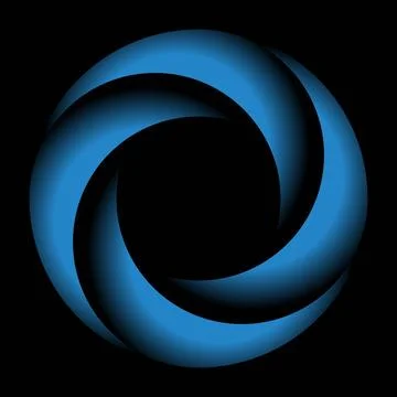 Blue Interlocking Ribbon Circle Stock Illustration
