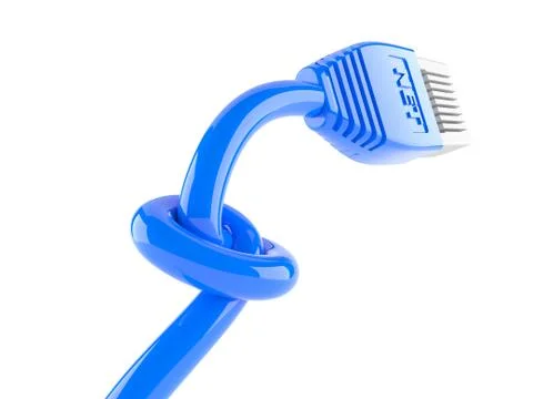Blue internet cable with knot Stock Illustration
