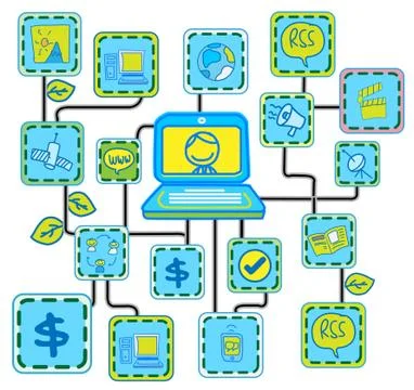 Blue Internet Networking link vector Stock Illustration