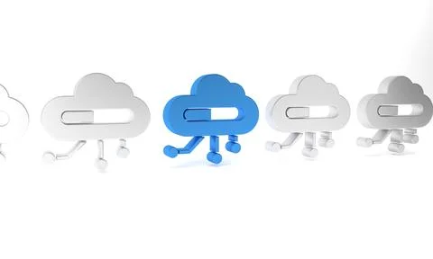 Blue Internet of things icon isolated on white background. Cloud computing .. Illustrazione stock