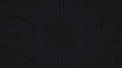 Blue intersecting lines in circular pattern on black background Stock-Footage 285683381