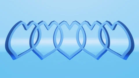 Blue Intertwined Deforming Hearts Loop. Ideal for Valentine's Day Stock Footage 229460757