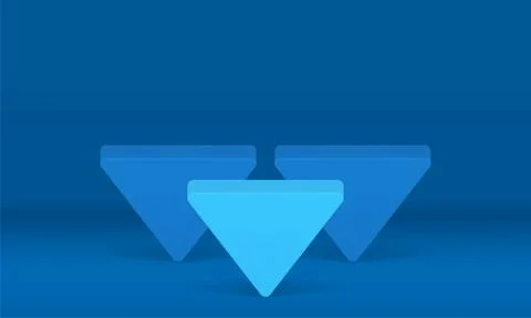 Blue inverted triangle abstract level arena podium competition pedestal geome Illustrazione stock