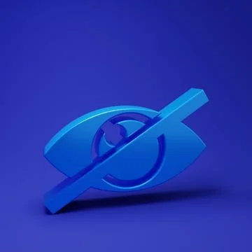 Blue Invisible or hide icon isolated on blue background. Minimalism concept.. イラスト素材